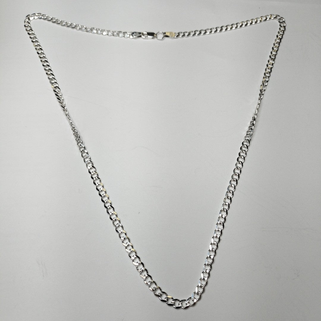 CADENA TEJIDO BARBADO PLATA .925 55 CM 12 GR (NUEVO)