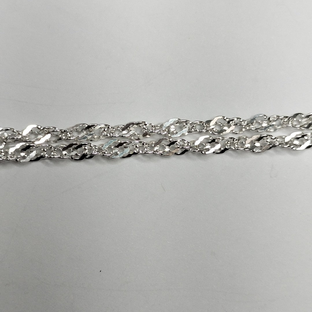 CADENA TEJIDO MEDIO TORZAL PLATA .925 55 CM 5.6 GR (NUEVO)