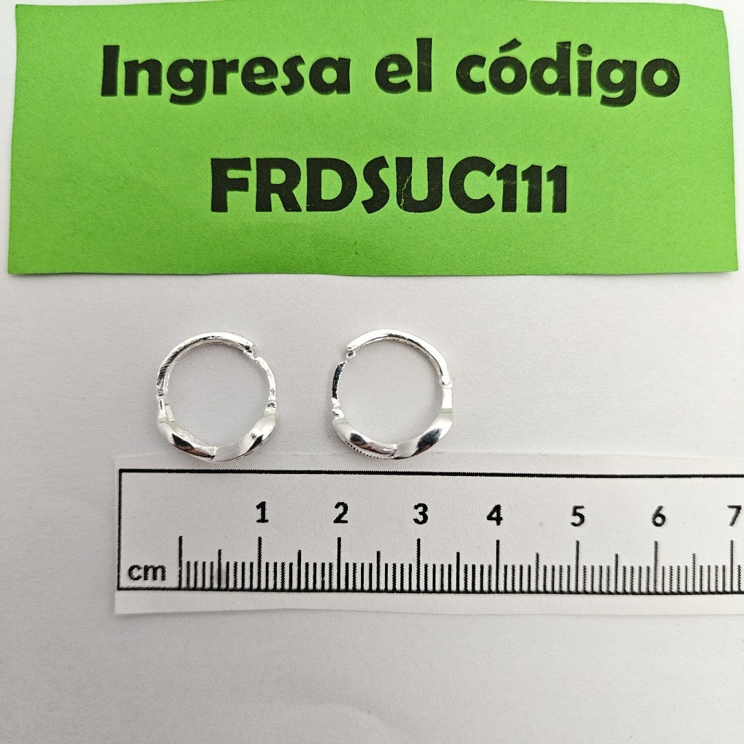 HUGGIES INFINITO CIRCONIAS PLATA .925 2.4 GR (NUEVO)