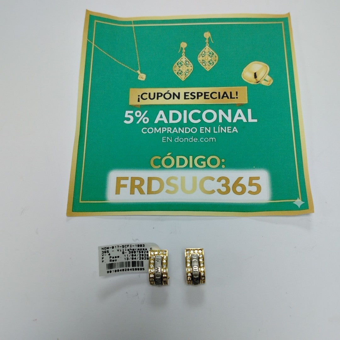 ARETES PAR ORO, ORO BLANCO 14 K 7.4 GRMS (SEMINUEVO)