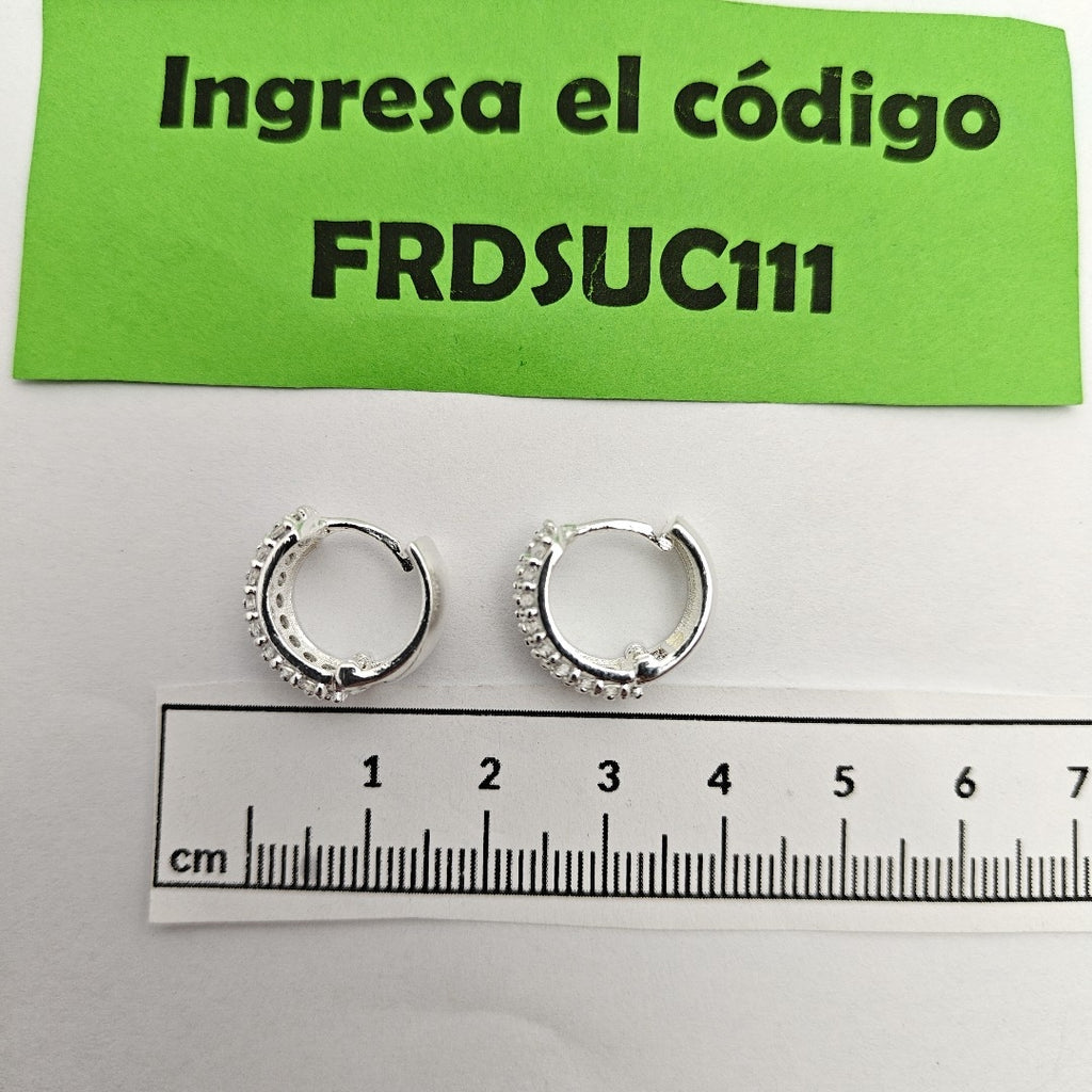 HUGGIES C/CIRCONIAS PLATA .925 5.6 GR (NUEVO)