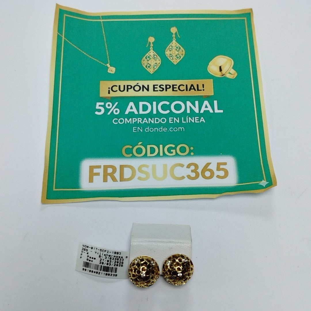 ARETES PAR ORO 14 K 6,00 GRMS (SEMINUEVO)