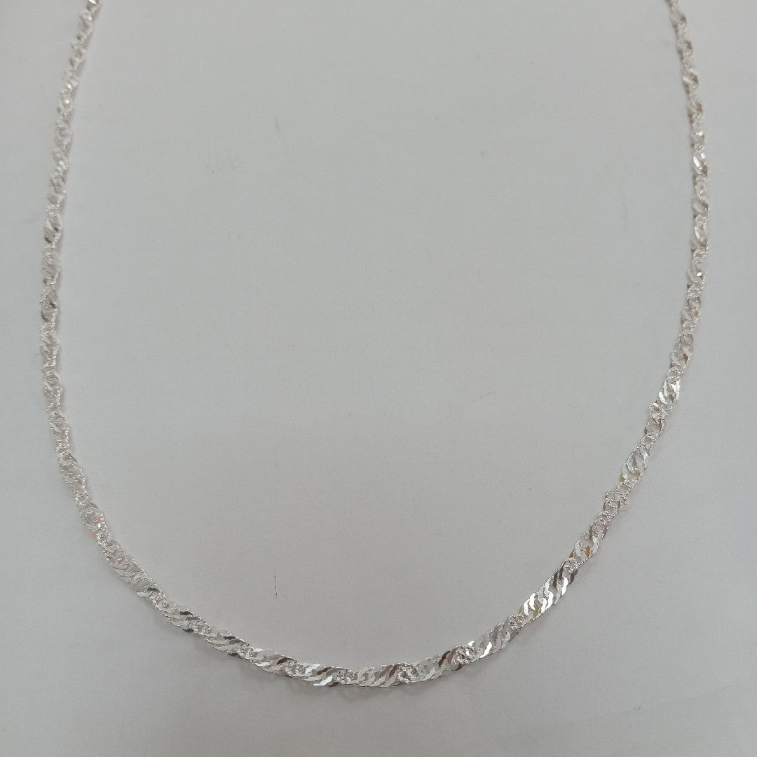 CADENA TEJIDO MEDIO TORZAL PLATA .925 55 CM 6.2 GR (NUEVO)