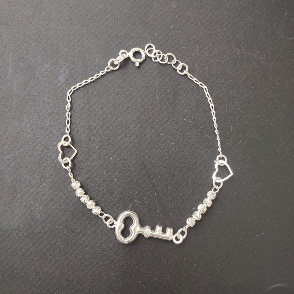 PULSERA TEJIDO LLAVE PLATA .925 18 CM 2.3 GR (NUEVO)