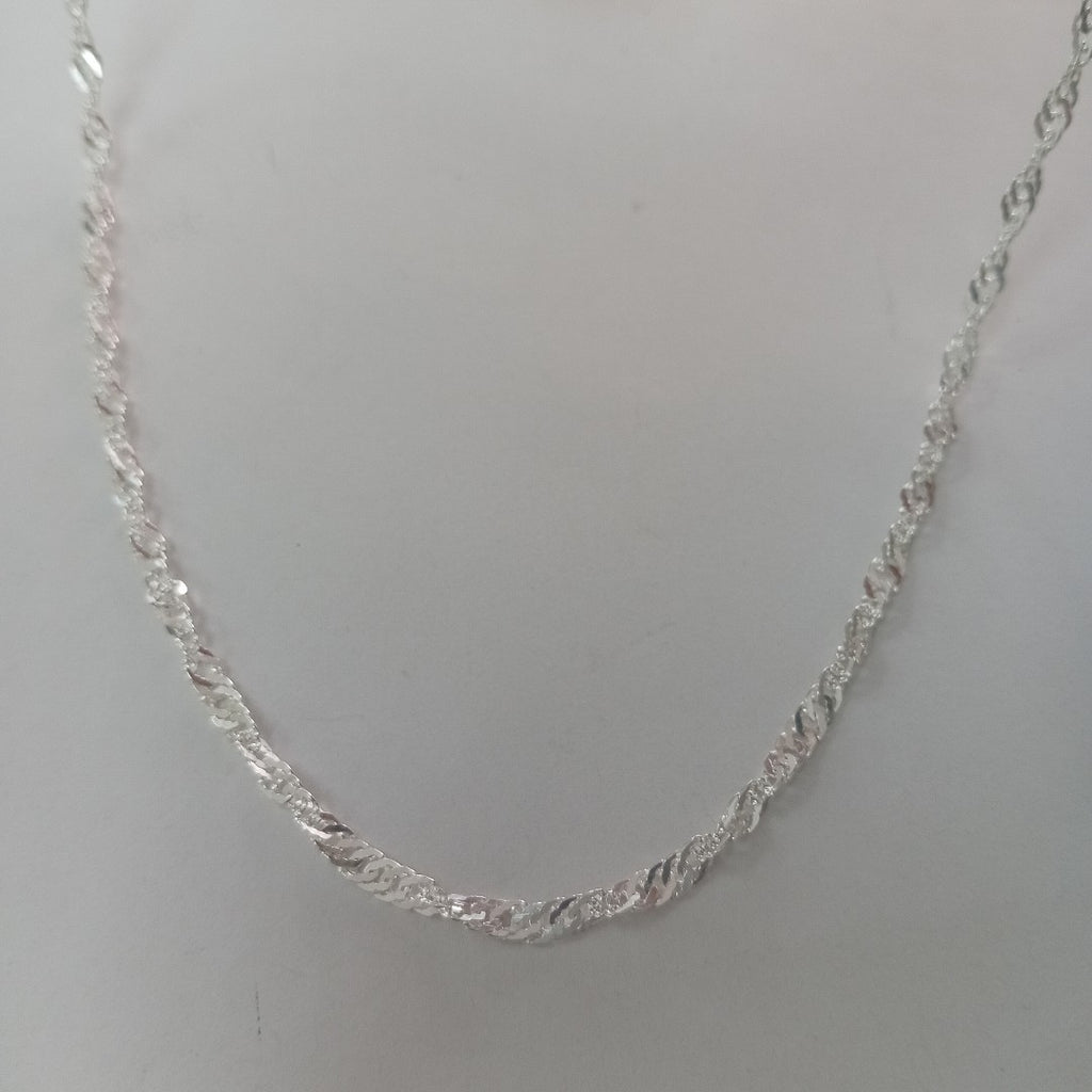 CADENA TEJIDO MEDIO TORZAL PLATA .925 55 CM 5.8 GR (NUEVO)
