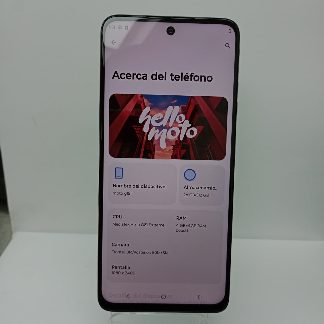 CELULAR MOTOROLA MOTO G15 XT2521-2 (2025) 512 GB 4 GB RAM (SEMINUEVO)