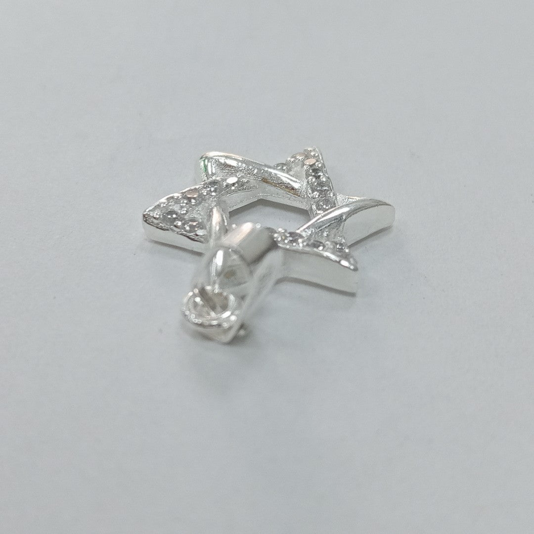 DIJE ESTRELLA DE DAVID C/CIRCONIAS PLATA .925 2.6 GR (NUEVO)