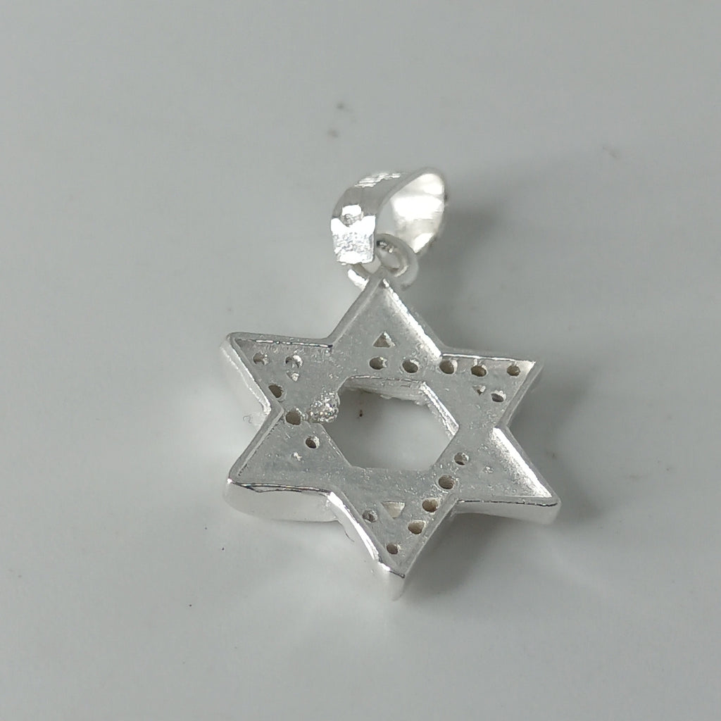DIJE ESTRELLA DE DAVID C/CIRCONIAS PLATA .925 2.6 GR (NUEVO)