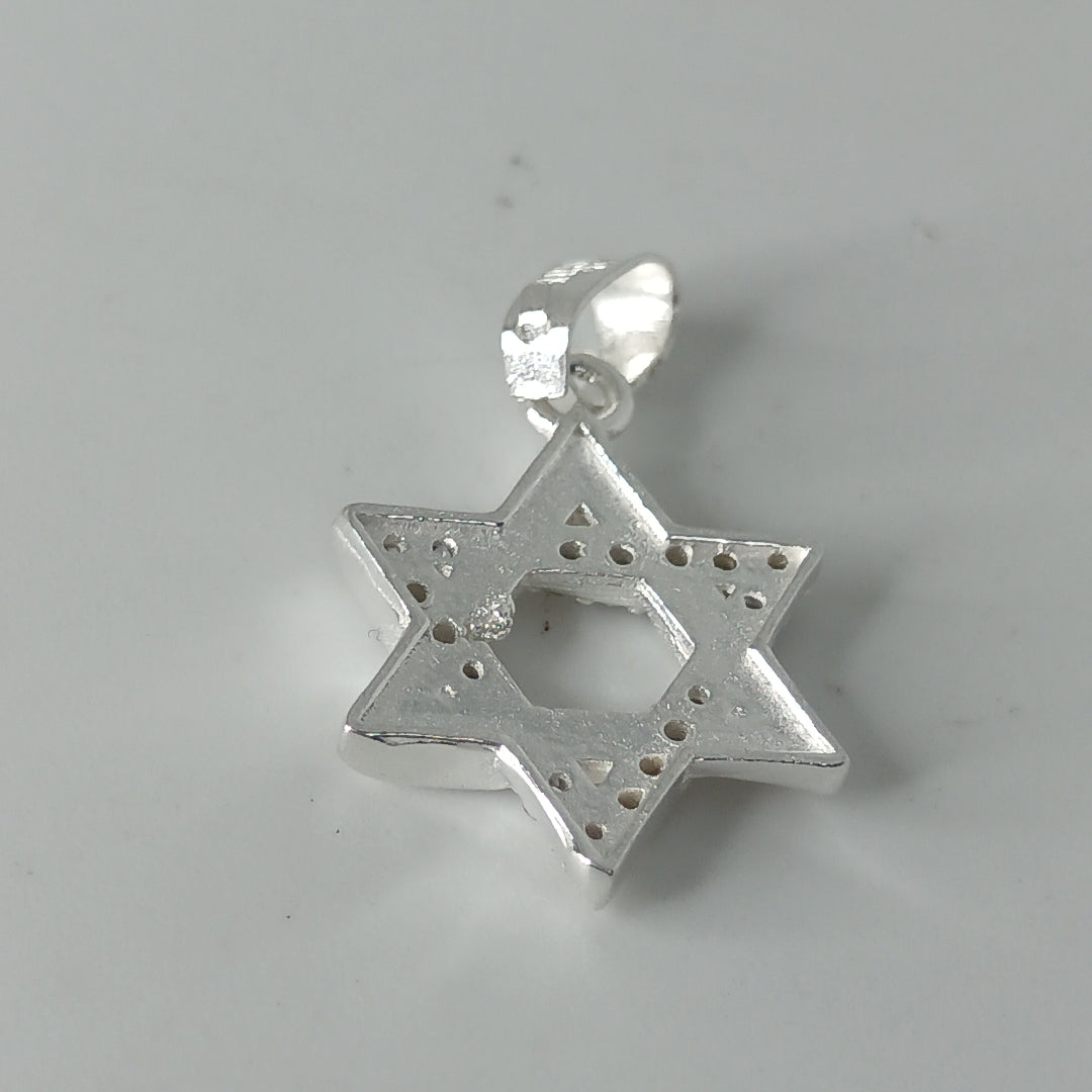 DIJE ESTRELLA DE DAVID C/CIRCONIAS PLATA .925 2.6 GR (NUEVO)