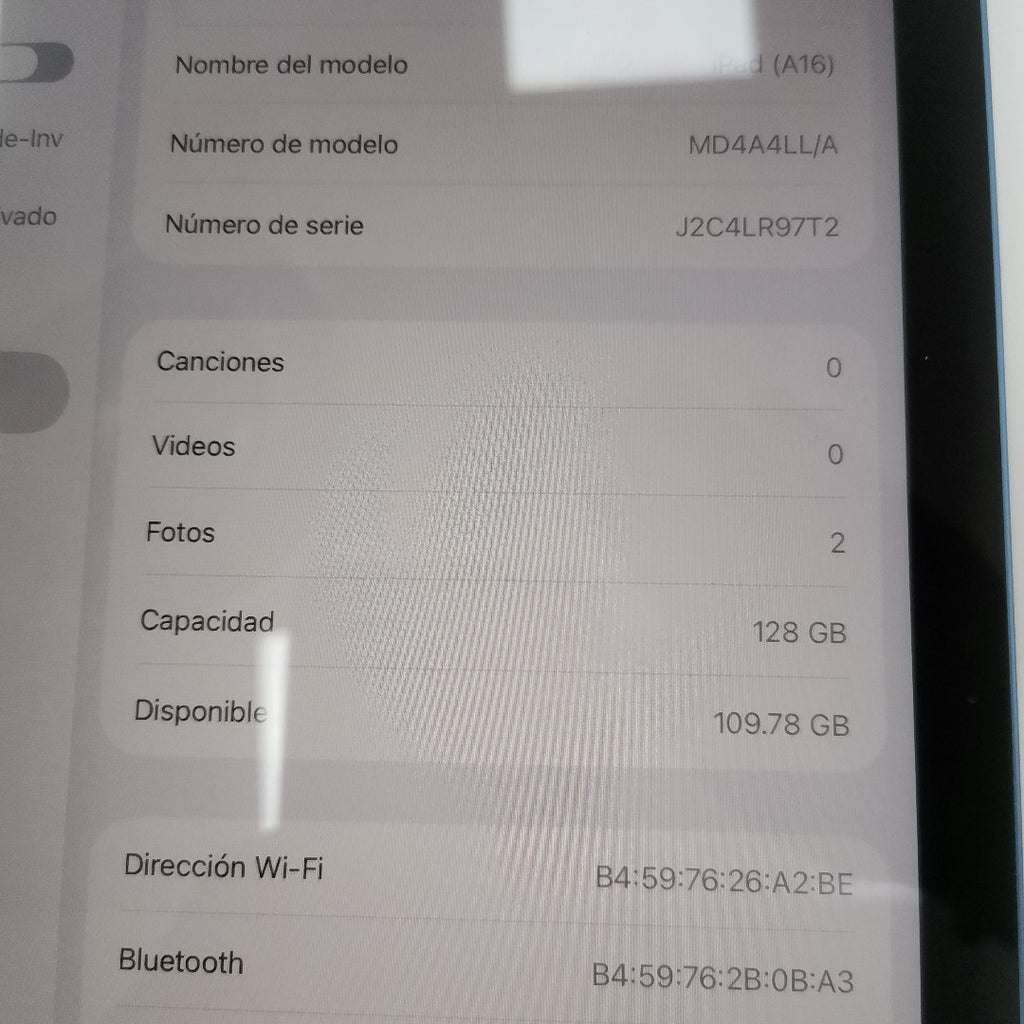 TABLETA APPLE IPAD A16 A3354 (2025) 128 GB 6 GB RAM (SEMINUEVO)