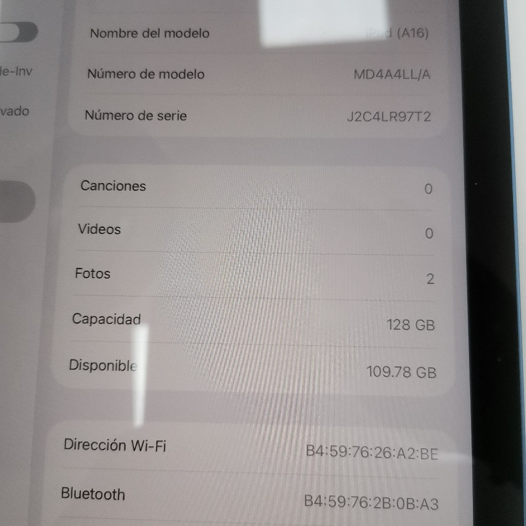 TABLETA APPLE IPAD A16 A3354 (2025) 128 GB 6 GB RAM (SEMINUEVO)