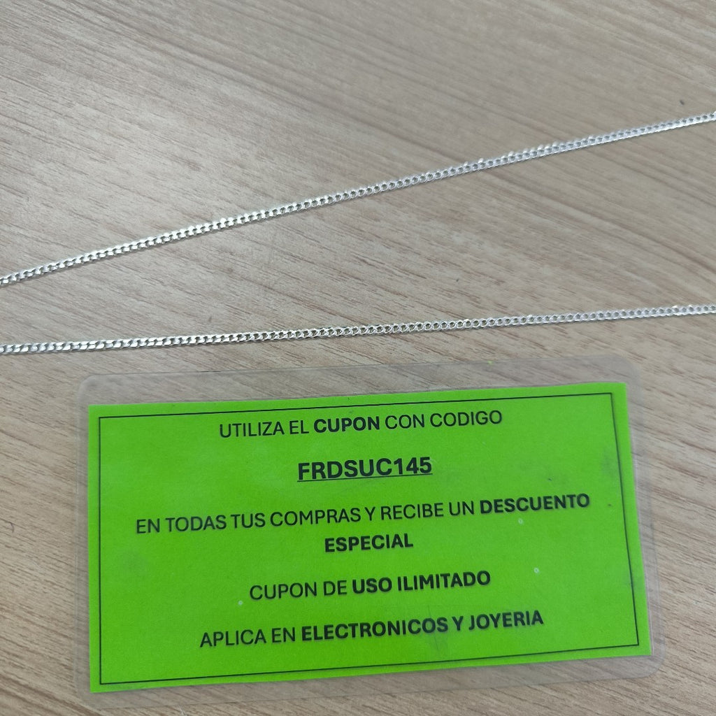 CADENA TEJIDO BARBADO PLATA .925 55 CM 5.3 GR (NUEVO)