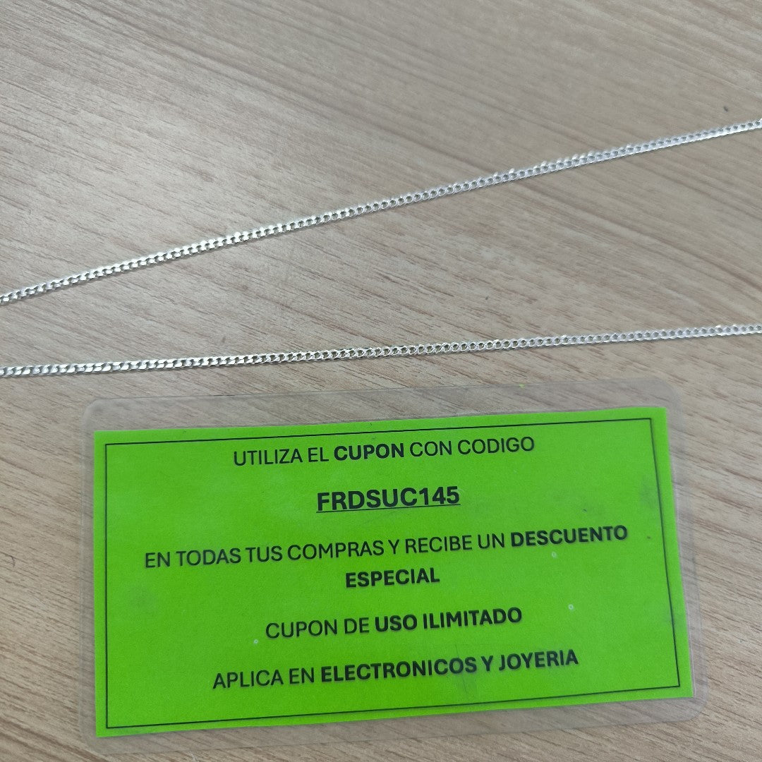CADENA TEJIDO BARBADO PLATA .925 55 CM 5.3 GR (NUEVO)