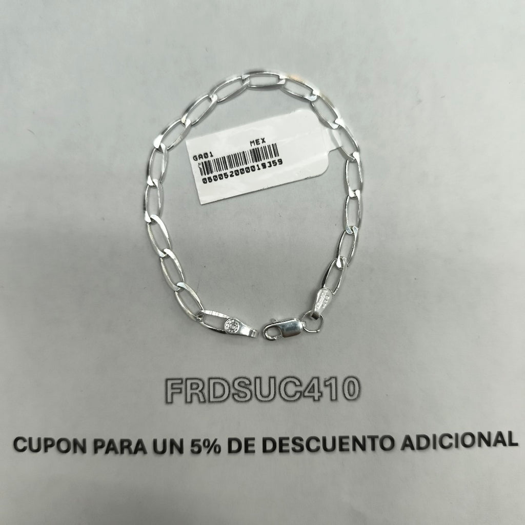 PULSERA TEJIDO ESLABONES PLATA .925 16 CM 3.1 GR (NUEVO)