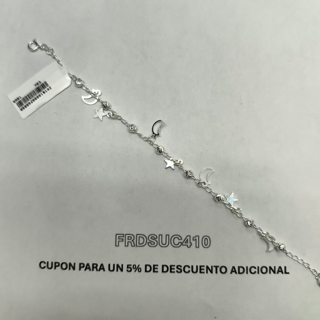PULSERA TEJIDO TEJIDO ESPECIAL PLATA .925 18 CM 3.1 GR (NUEVO)