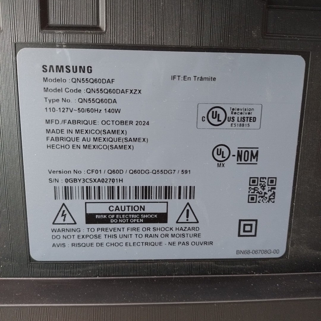 PANTALLA SAMSUNG QN55Q60DAF (2024) 55" QLED 4K (SEMINUEVO)