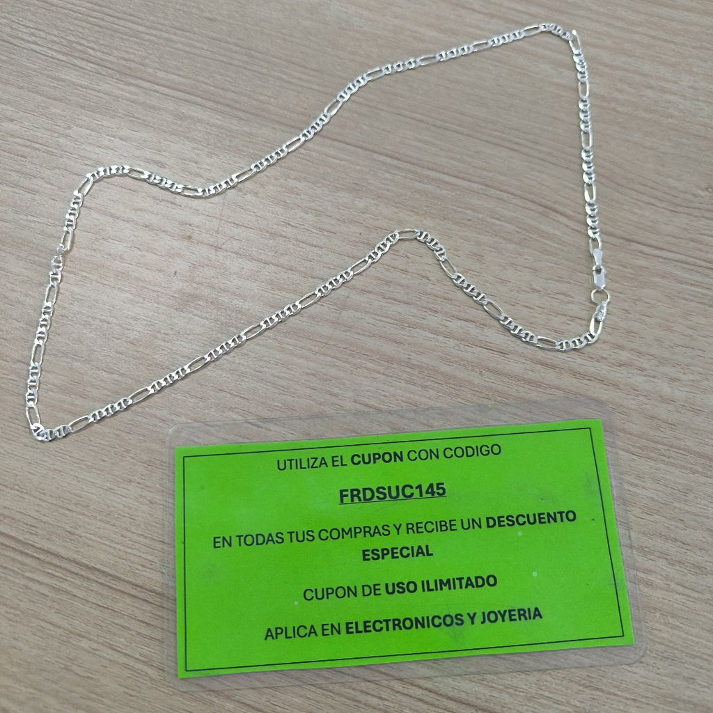CADENA TEJIDO MARINERO PLATA .925 55 CM 7.9 GR (NUEVO)