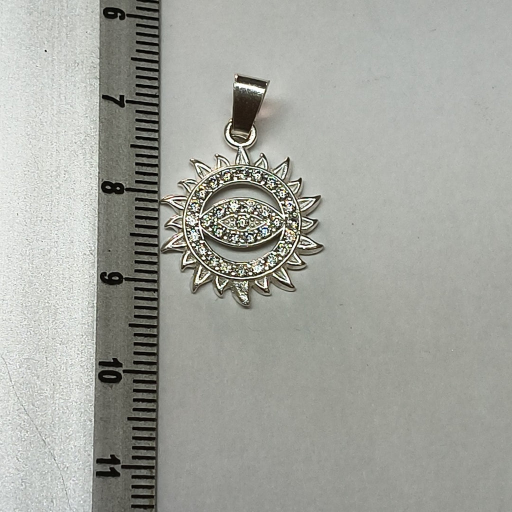 DIJE OJO MAGICO CON CIRCONIAS PLATA .925 2 GR (NUEVO)