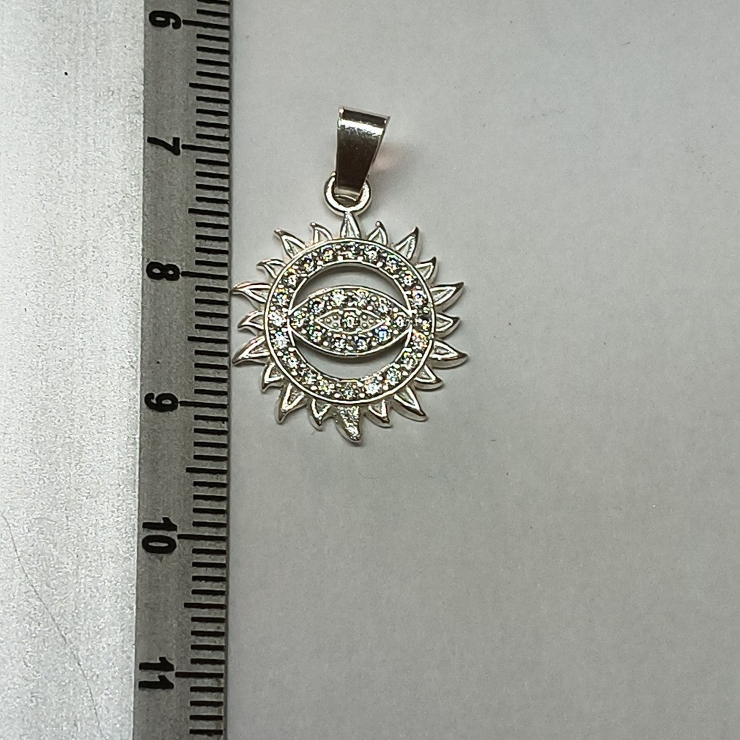 DIJE OJO MAGICO CON CIRCONIAS PLATA .925 2 GR (NUEVO)