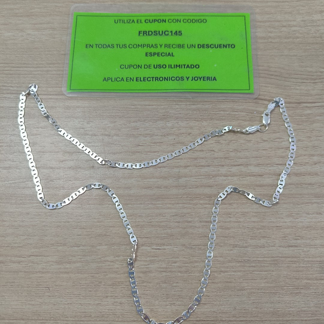 CADENA TEJIDO GUCHI PLATA .925 60 CM 9.2 GR (NUEVO)
