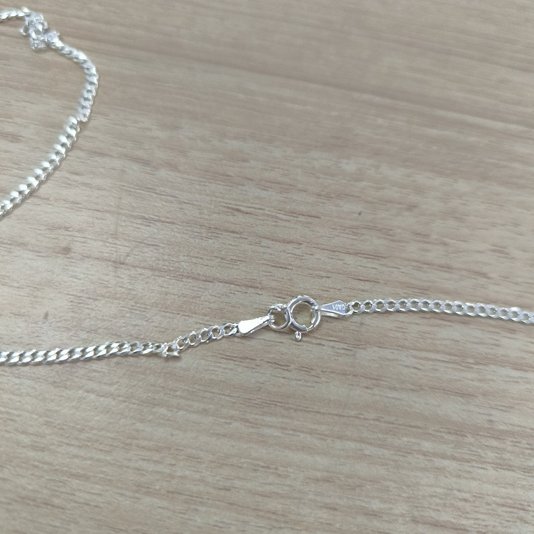 CADENA TEJIDO BARBADO PLATA .925 60 CM 5.5 GR (NUEVO)