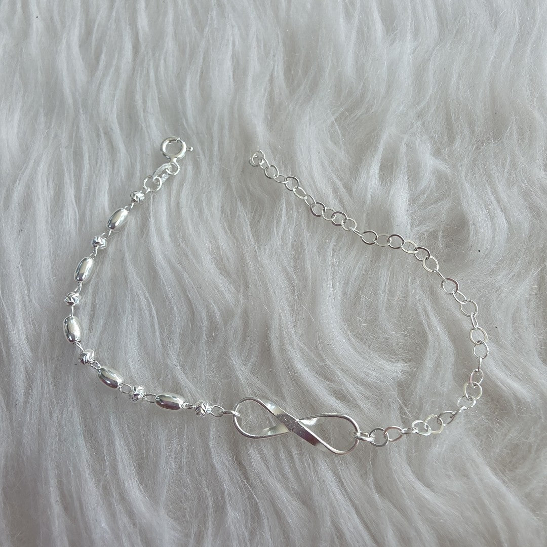 PULSERA TEJIDO INFINITO PLATA .925 18 CM 2.4 GR (NUEVO)
