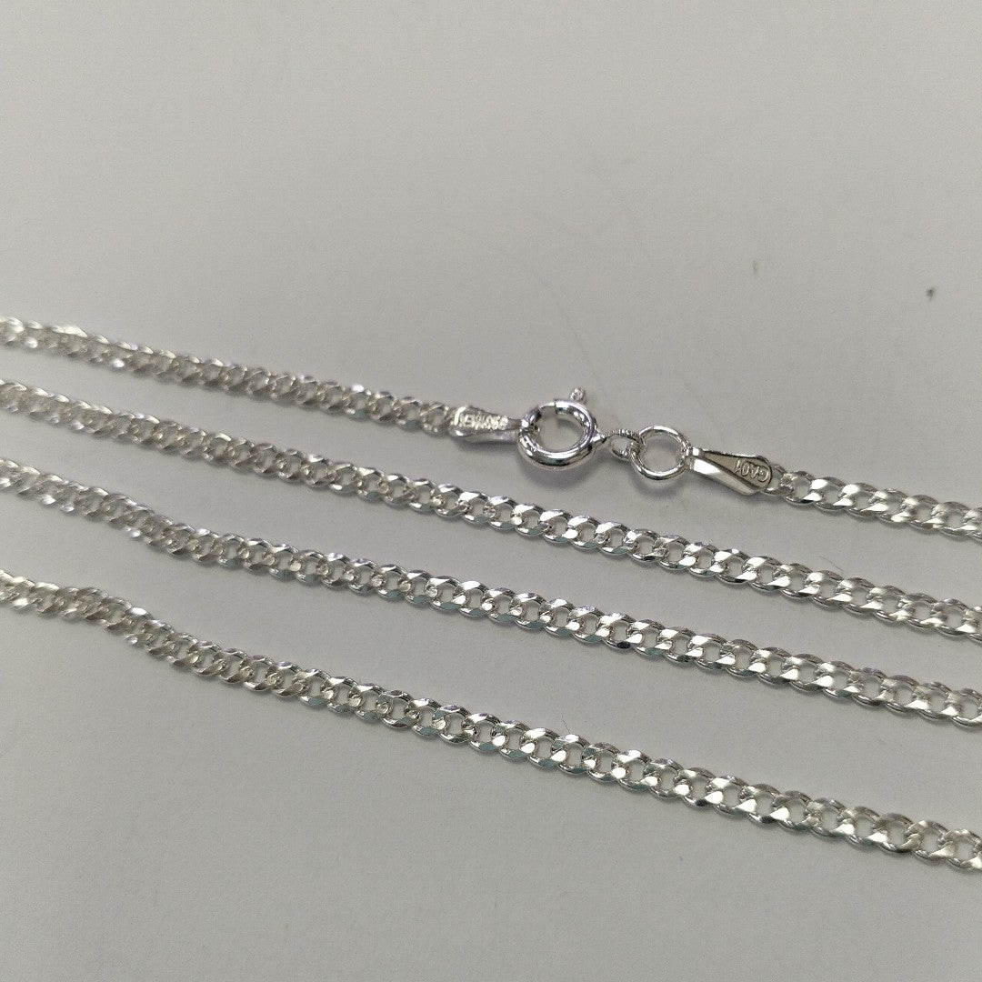 CADENA TEJIDO BARBADO PLATA .925 60 CM 5.7 GR (NUEVO)