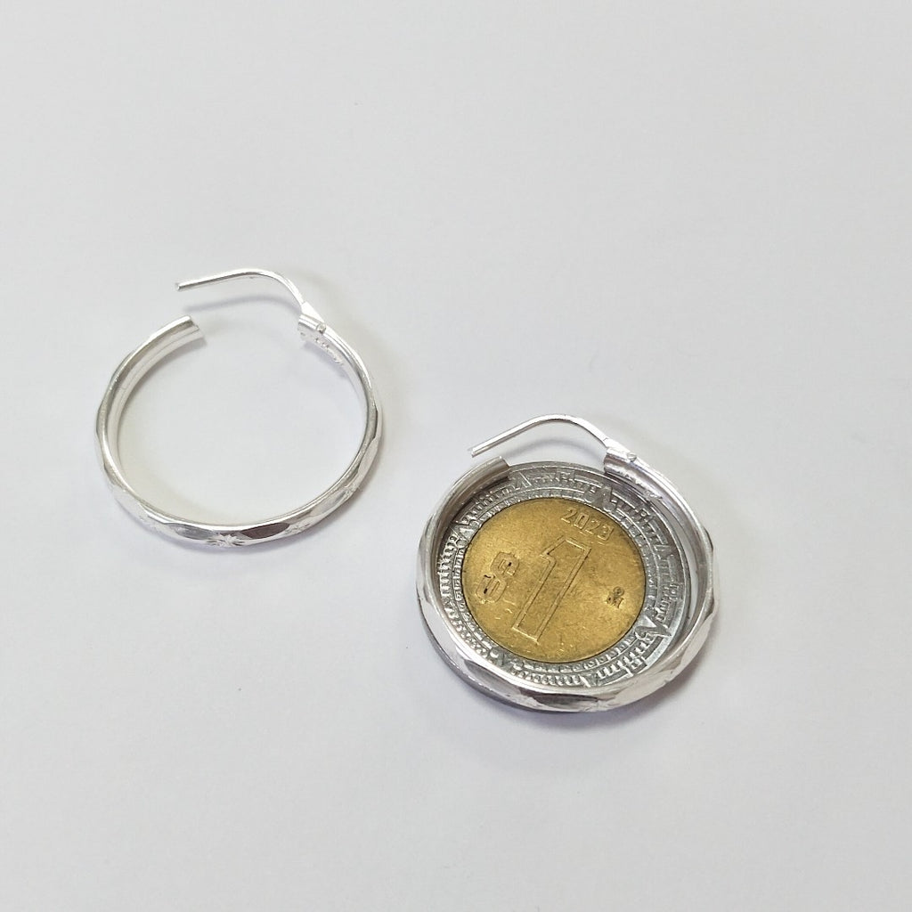 PAR ARRACADAS FACETADA PLATA .925 2.1 GR (NUEVO)