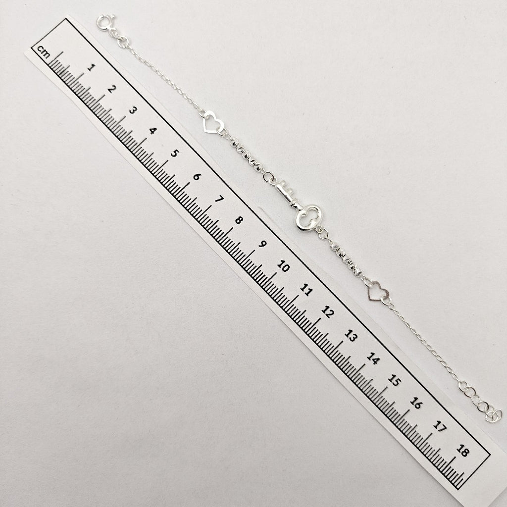 PULSERA TEJIDO LLAVE PLATA .925 18 CM 2.3 GR (NUEVO)