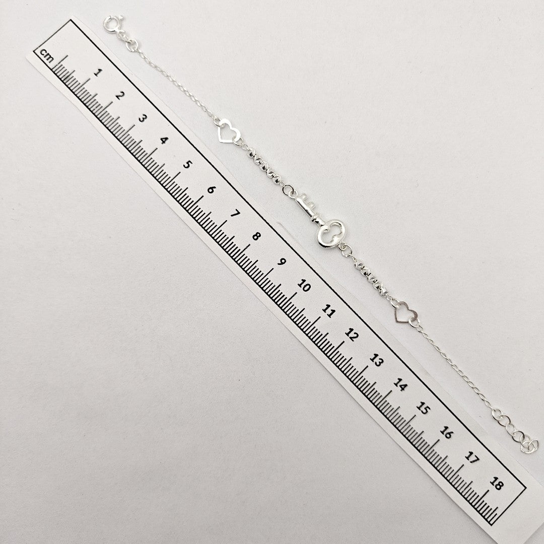 PULSERA TEJIDO LLAVE PLATA .925 18 CM 2.3 GR (NUEVO)