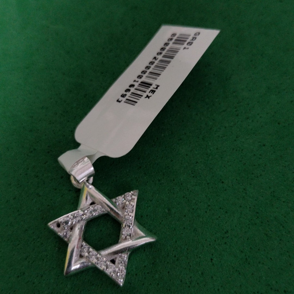 DIJE ESTRELLA DE DAVID C/CIRCONIAS PLATA .925 2.6 GR (NUEVO)