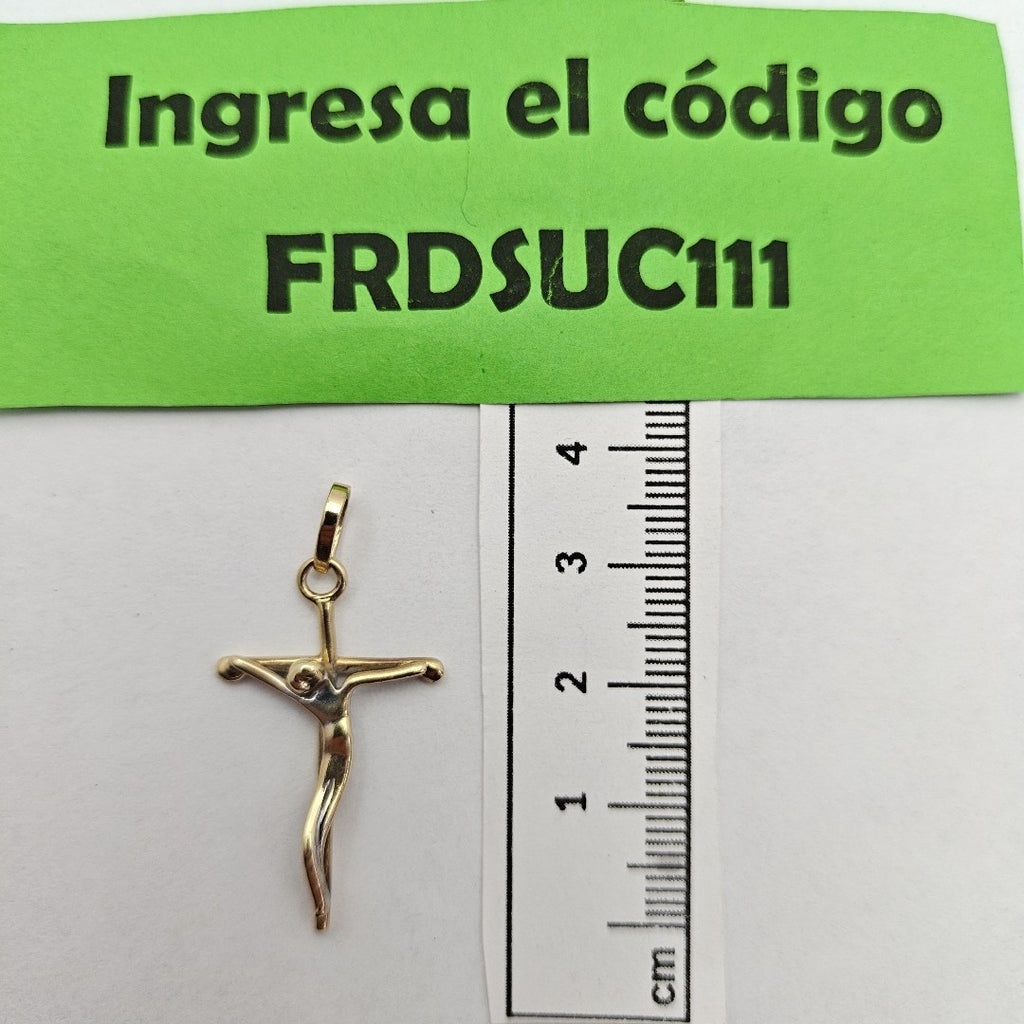 CRUCIFIJO ORO COMBINADO 10 K 1,70 GRMS (SEMINUEVO)