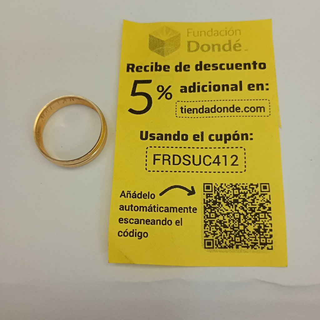ARGOLLA ORO 14 K 2.9 GRMS (SEMINUEVO)