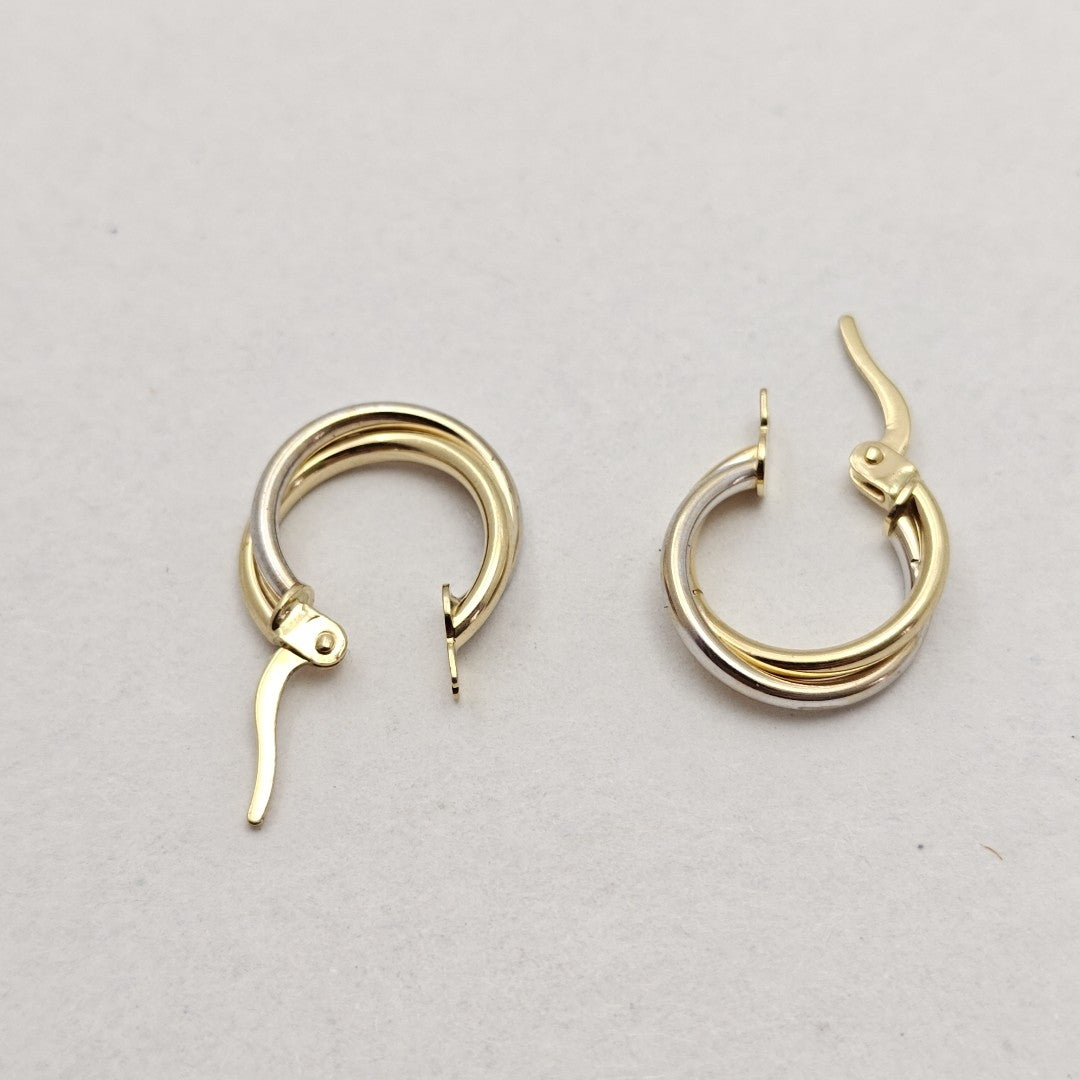 ARRACADAS PAR ORO COMBINADO 14 K 1,30 GRMS (SEMINUEVO)