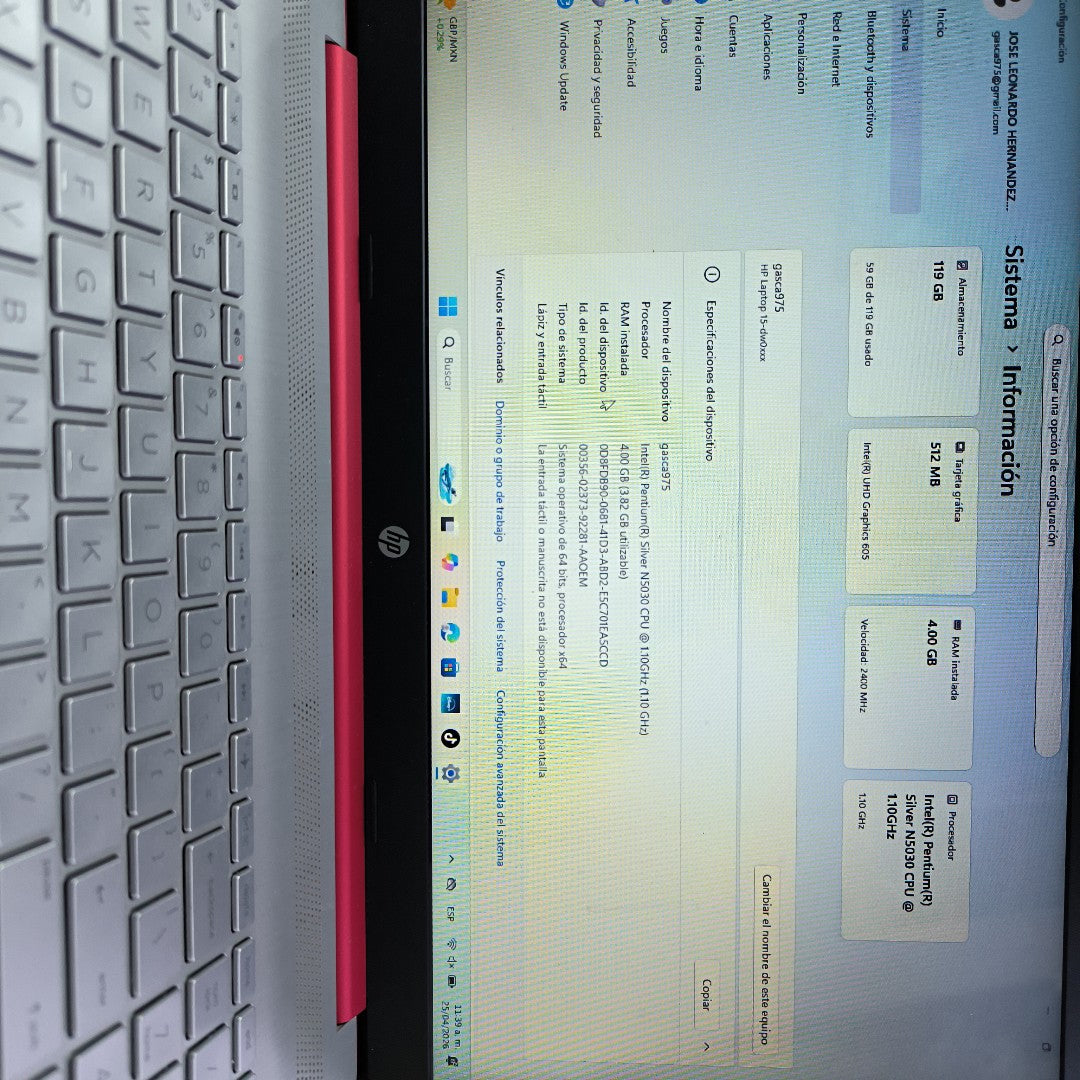 LAPTOP HP 15-DW0083WM (2022) 128 GB SSD 4 GB RAM (SEMINUEVO)