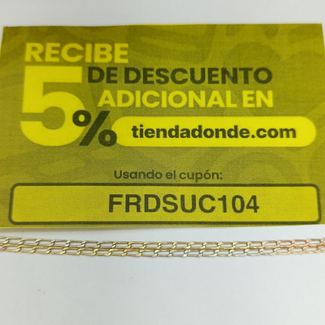 CADENA ORO, ORO COMBINADO 14 K 5.6 GRMS (SEMINUEVO)