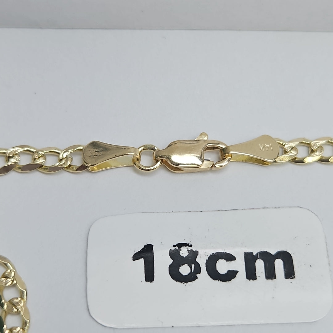 PULSERAS BARBADA ORO 14K 18 CM 4.7 GR (NUEVO)