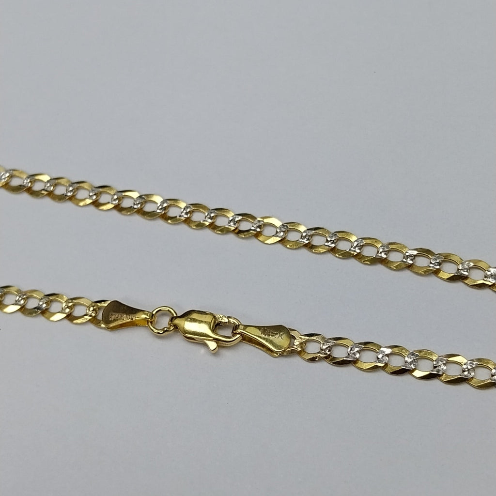 CADENAS BARBADA DIAMANTADA ORO 14K 60 CM 9.5 GR (NUEVO)