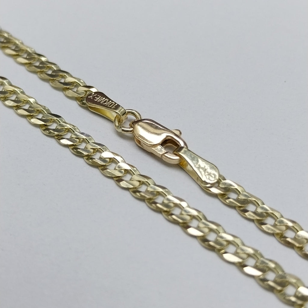 CADENAS TEJIDO BARBADA ORO 10K 60 CM 8.9 GR (NUEVO)