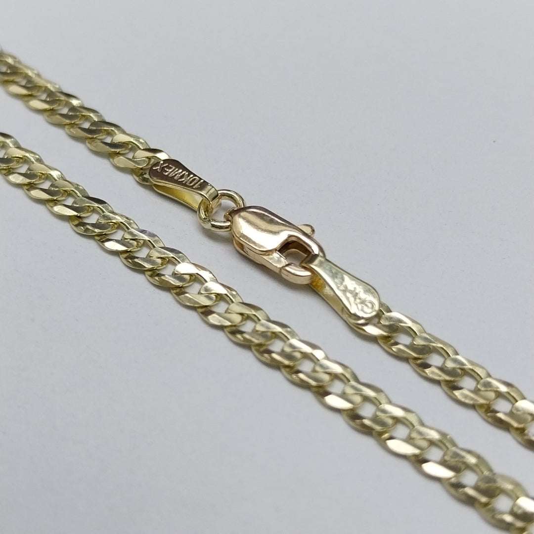 CADENAS TEJIDO BARBADA ORO 10K 60 CM 8.9 GR (NUEVO)