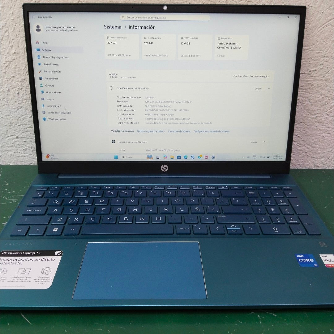 LAPTOP HP PAVILION 15-EG2521LA (2024) 512 GB SSD 12 GB RAM (SEMINUEVO)