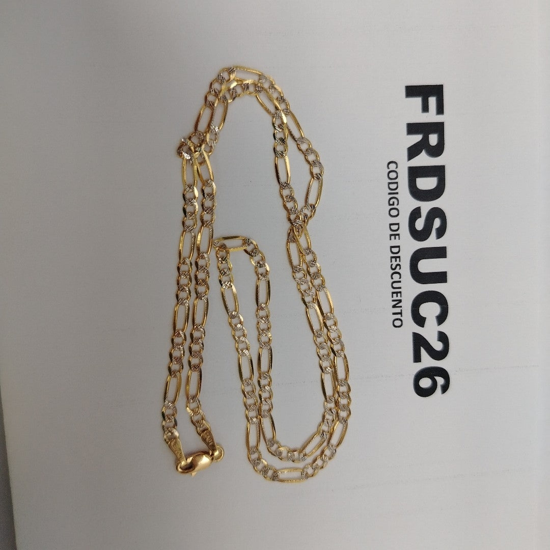 CADENAS TEJIDO 3X1 DIAMANTADO ORO 10K 50 CM 5.8 GR (NUEVO)