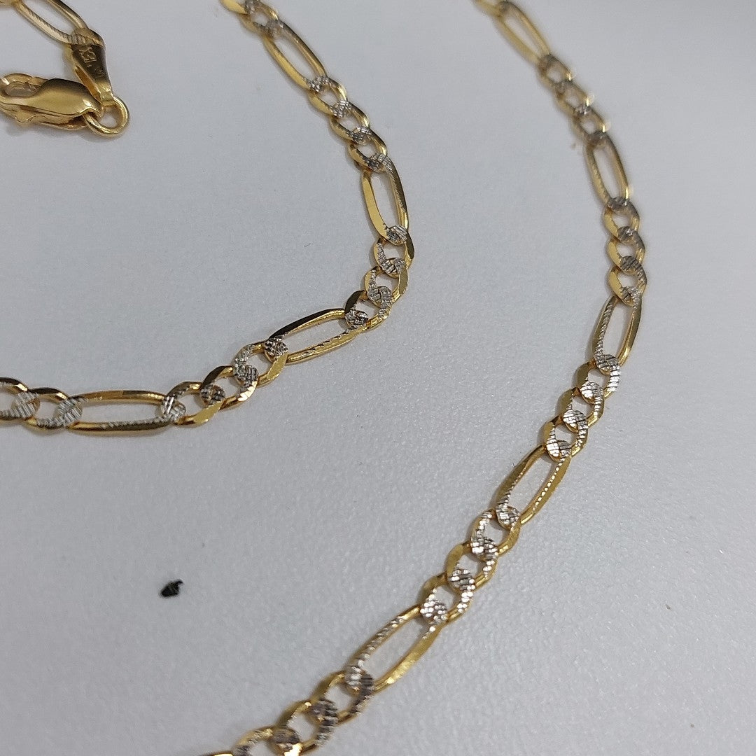 CADENAS TEJIDO 3X1 DIAMANTADO ORO 10K 55 CM 6.2 GR (NUEVO)