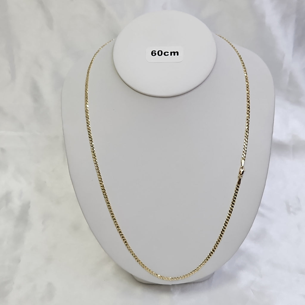 CADENAS TEJIDO BARBADA ORO 10K 60 CM 8.9 GR (NUEVO)