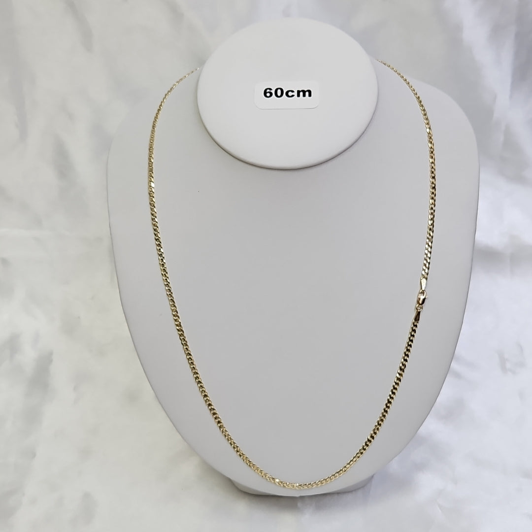 CADENAS TEJIDO BARBADA ORO 10K 60 CM 8.9 GR (NUEVO)