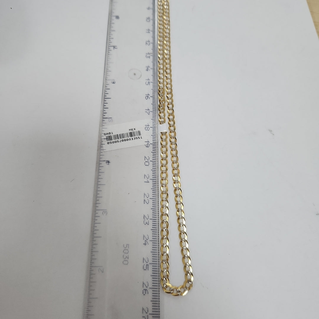 CADENAS BARBADA DIAMANTADA ORO 14K 55 CM 8.9 GR (NUEVO)