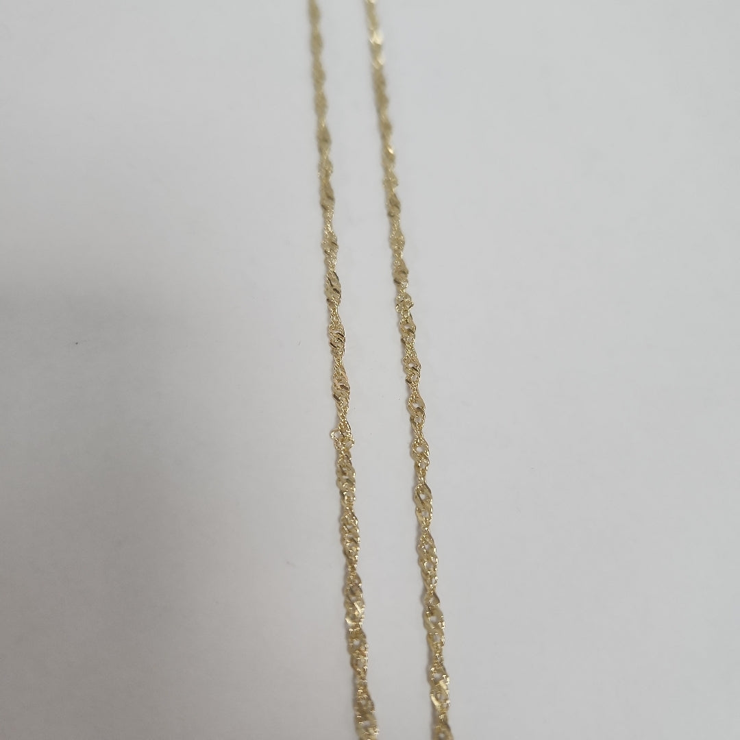 CADENAS TEJIDO MEDIO TZL ORO 14K 55 CM 3.1 GR (NUEVO)