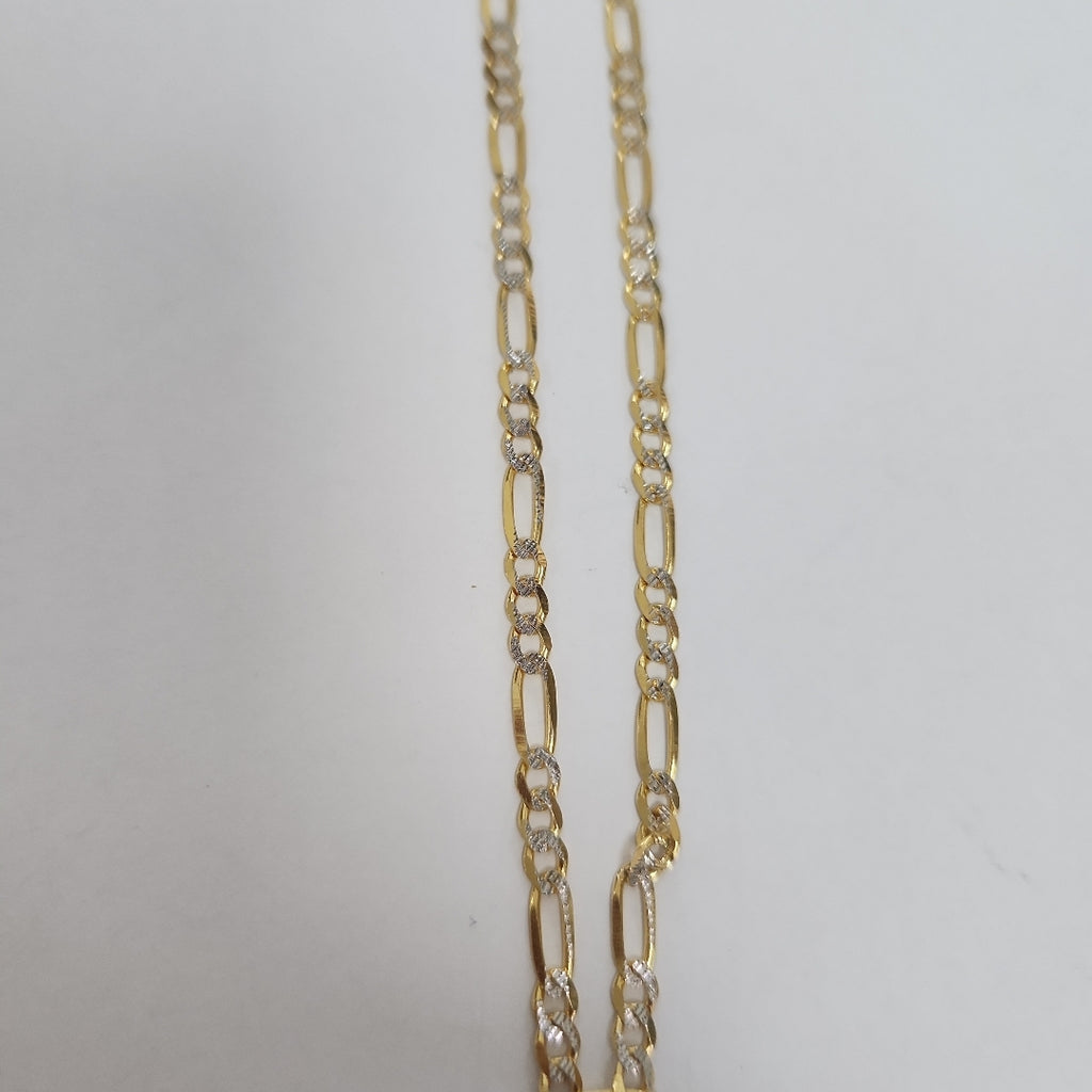 CADENAS TEJIDO 3X1 DIAMANTADO ORO 10K 55 CM 6.2 GR (NUEVO)