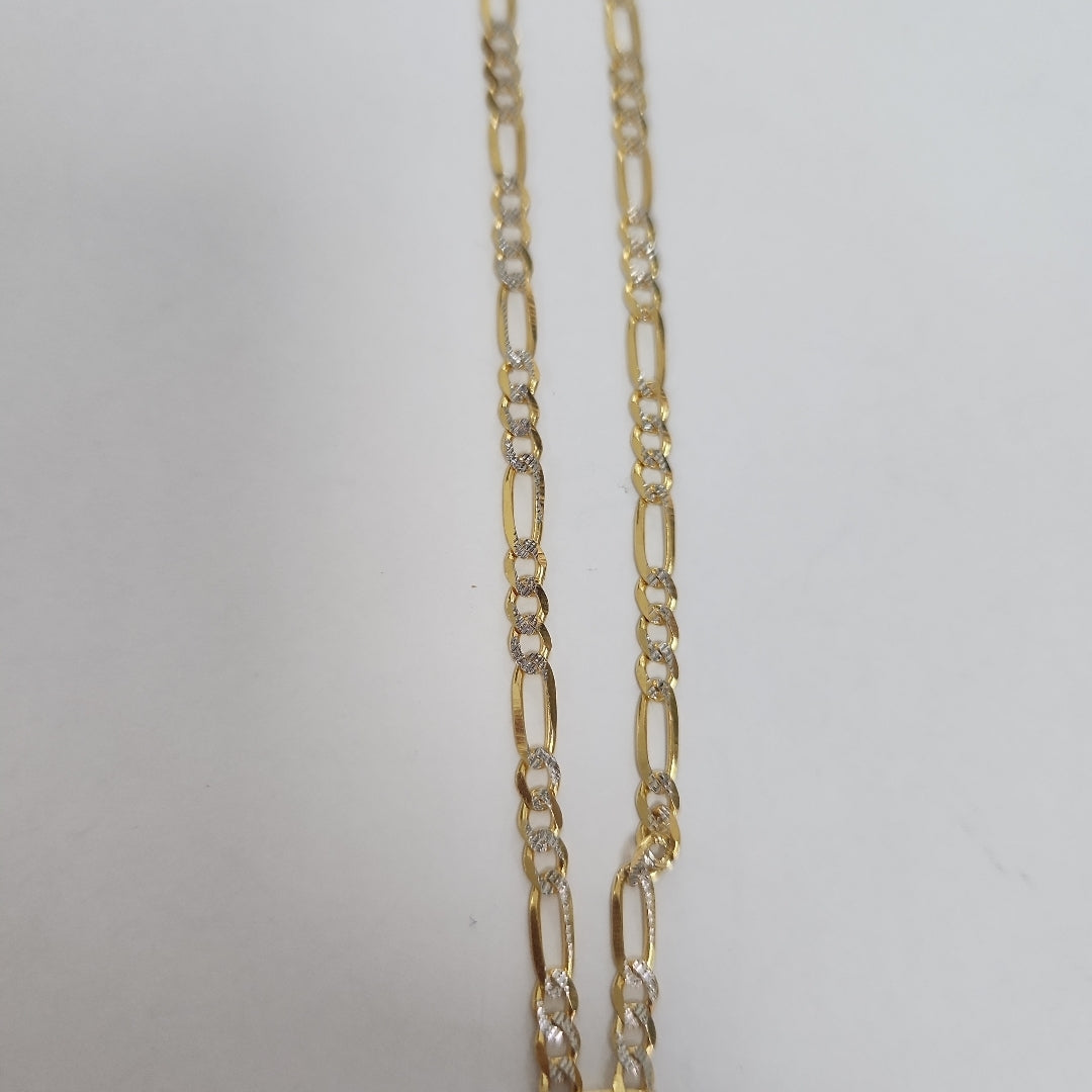 CADENAS TEJIDO 3X1 DIAMANTADO ORO 10K 55 CM 6.2 GR (NUEVO)