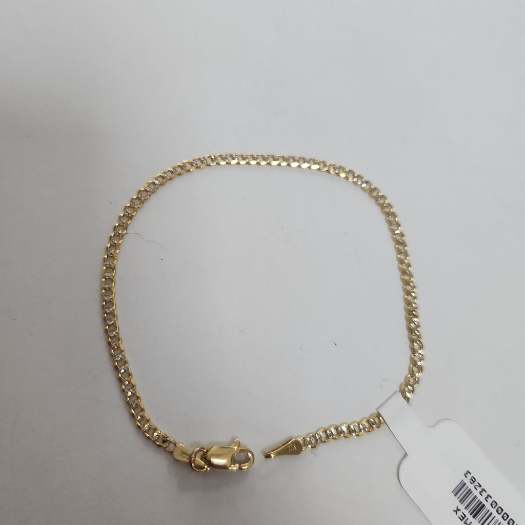PULSERAS BARBADA DIAMANTADA ORO 14K 18 CM 2.2 GR (NUEVO)